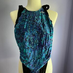 Women’s Blue/Green/Black Racerback Swimsuit size 12